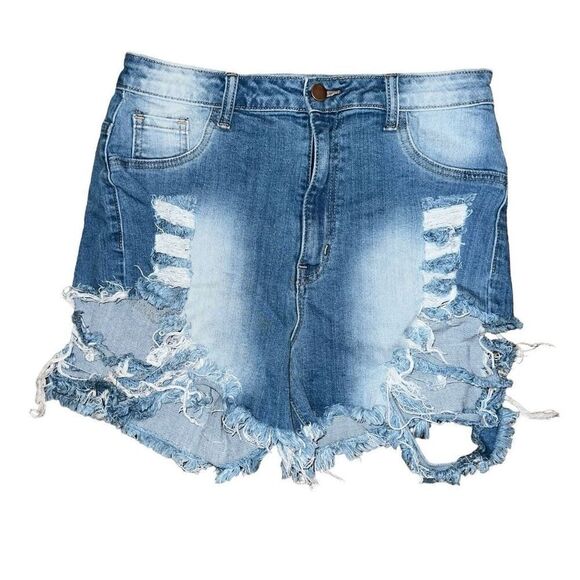 FASHION NOVA Light Wash Distresses Jeans Size 13 - Picture 1 of 8